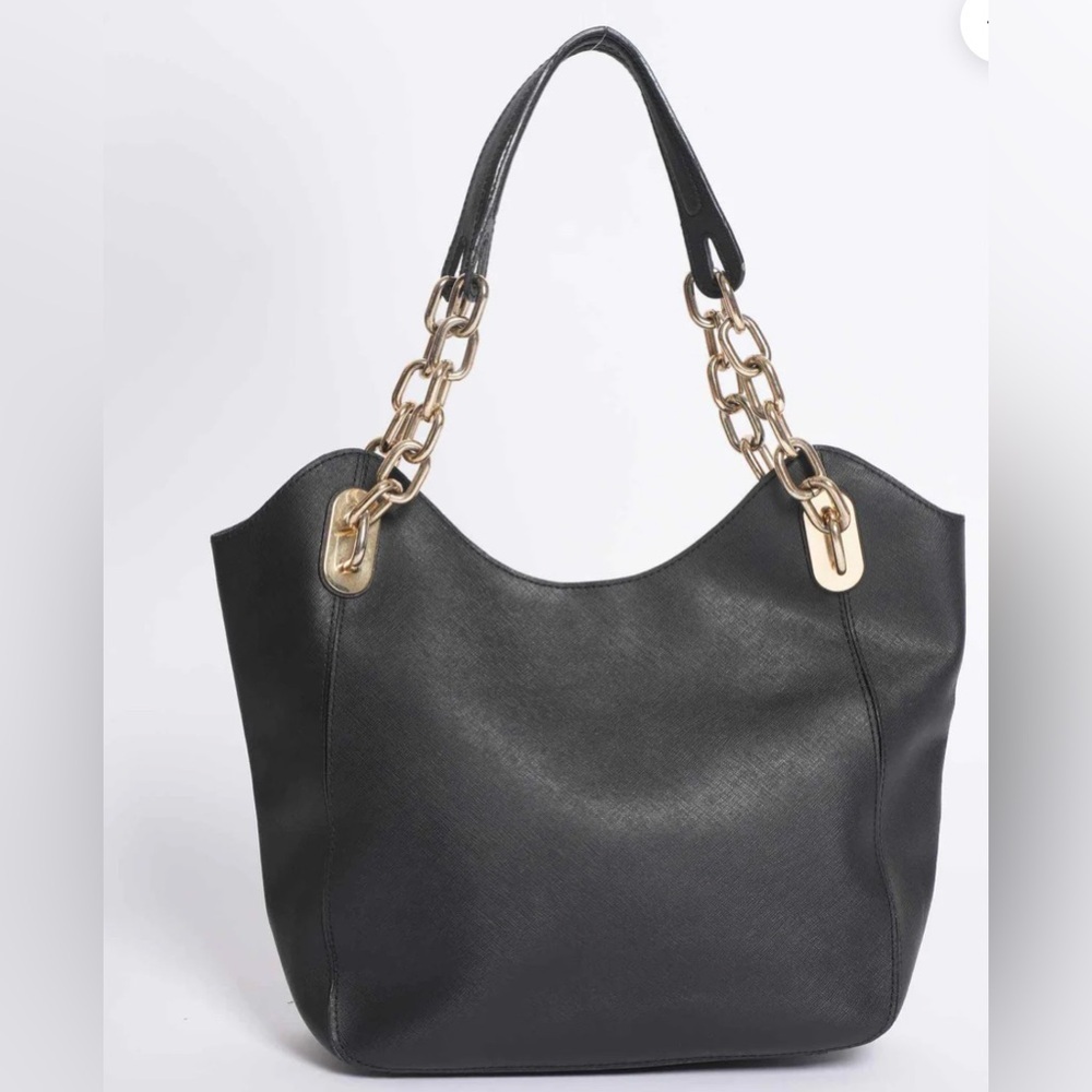 Michael Kors Black Shoulder Bag with Gold Chain